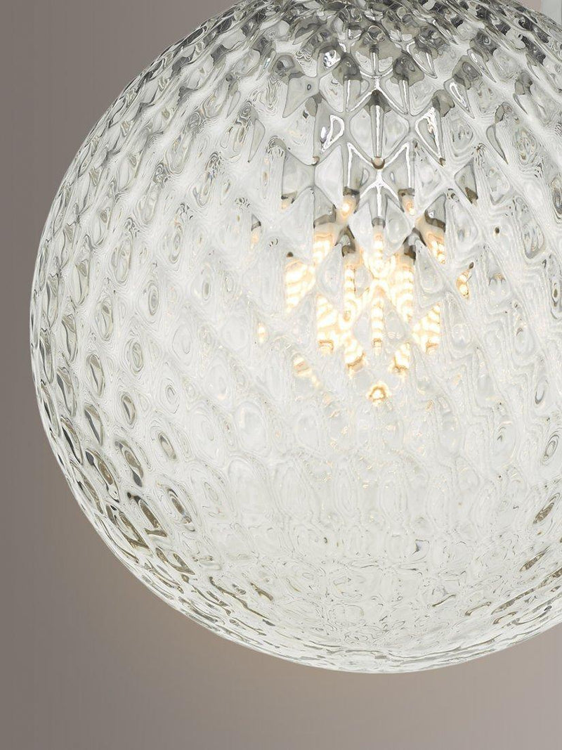 Där bathroom wall light with textured glass shade, polished chrome (British brand)