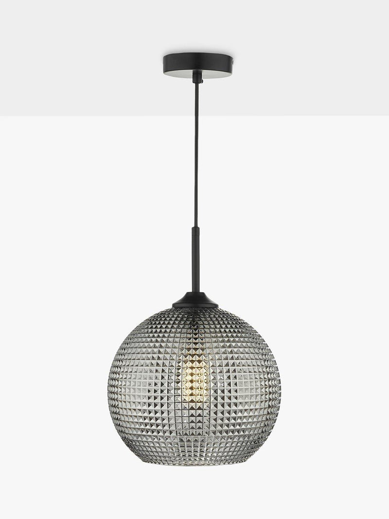 Där Soren textured glass ceiling light smoke finish (British brand)