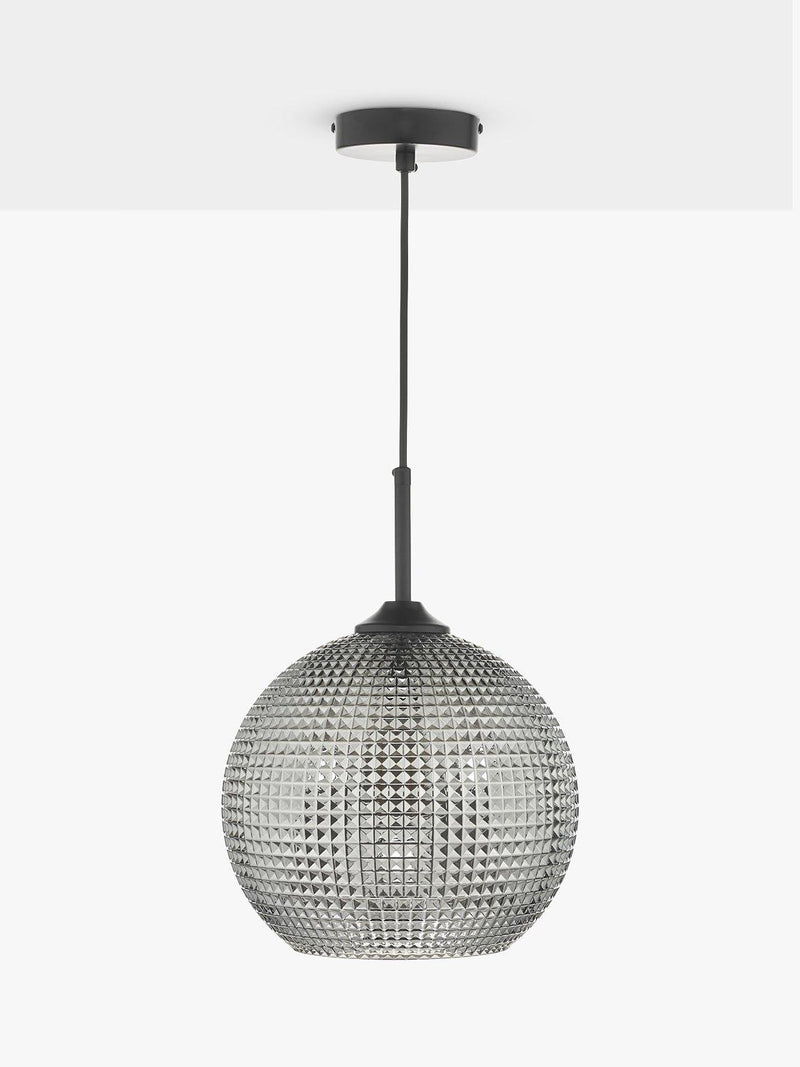 Där Soren textured glass ceiling light smoke finish (British brand)