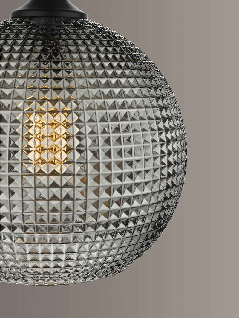 Där Soren textured glass ceiling light smoke finish (British brand)