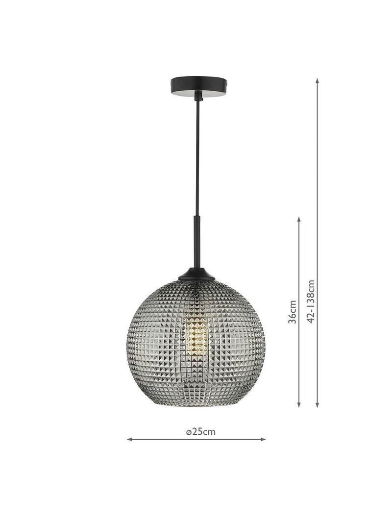Där Soren textured glass ceiling light smoke finish (British brand)