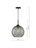 Där Soren textured glass ceiling light smoke finish (British brand)
