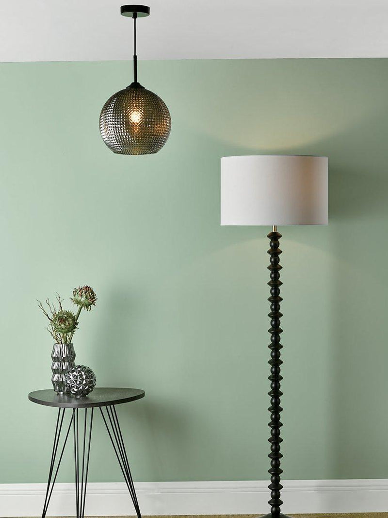 Där Soren textured glass ceiling light smoke finish (British brand)