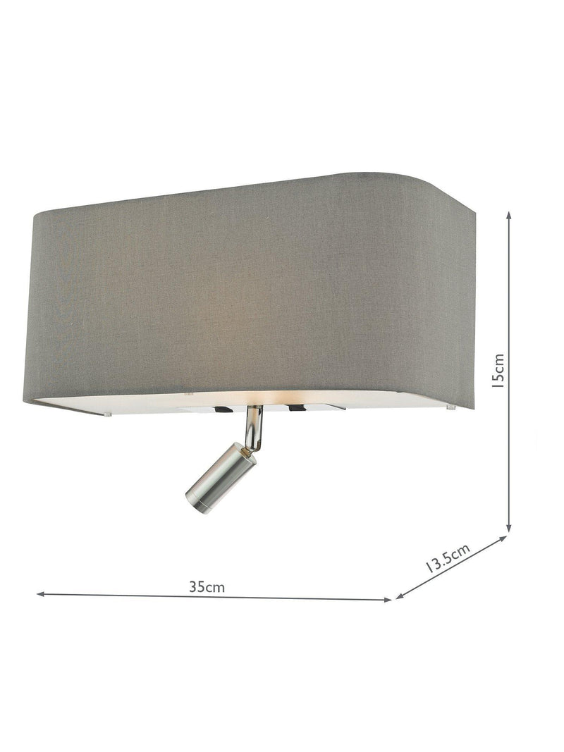 Där Ronda LED reading wall light polished finish, UK version