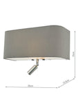 Där Ronda LED reading wall light polished finish, UK version