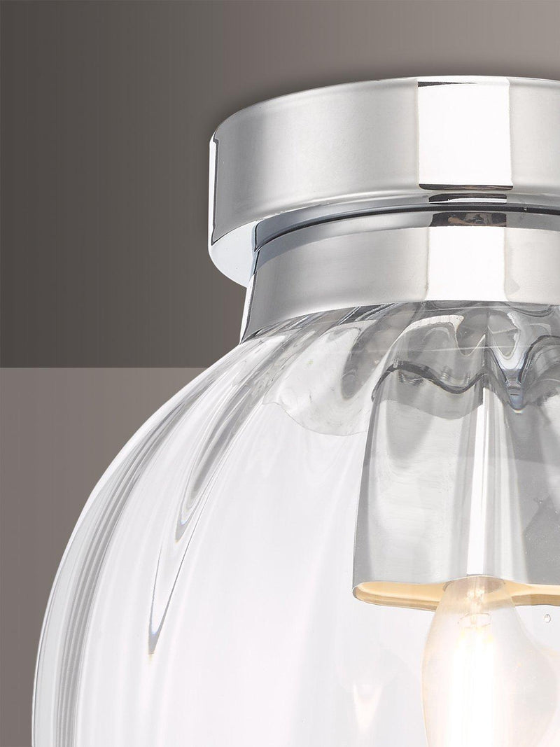 Där bathroom ceiling light clear polished chrome semi flush, UK version