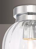 Där bathroom ceiling light clear polished chrome semi flush, UK version