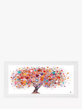 John Lewis John Lewis Sara Otter 'Tree Of Hearts' Framed Print, 56 x 111cm, Pink/Multi- Buy online at McGrocer