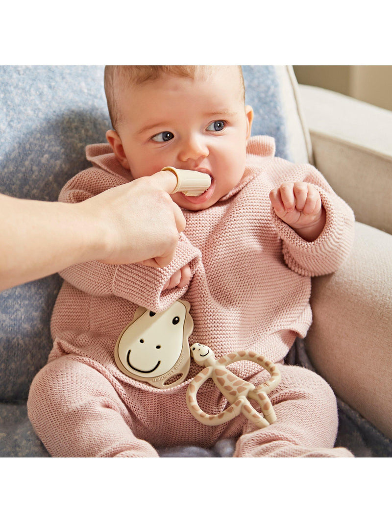 Matchstick Monkey giraffe teething set with finger toothbrush, imported from the UK
