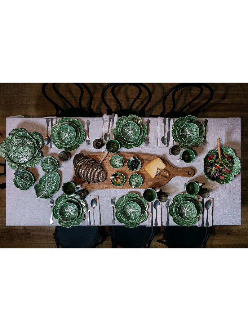 Bordallo Pinheiro green cabbage earthenware serving bowl 29cm - British product