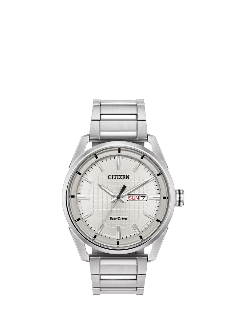 Citizen Eco-Drive watch silver dial 42mm - British product