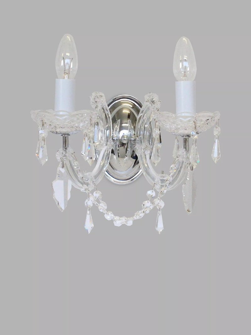 Impex Marie Theresa crystal wall light 23cm, imported from the UK