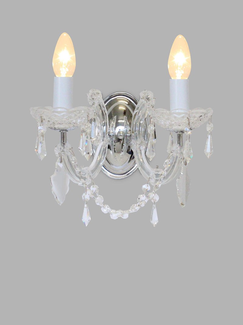 Impex Marie Theresa crystal wall light 23cm, imported from the UK