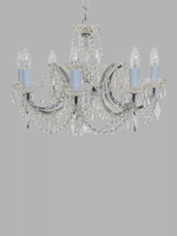 John Lewis Impex Marie Theresa Crystal Chandelier Ceiling Light, 8 Arms- Buy online at McGrocer