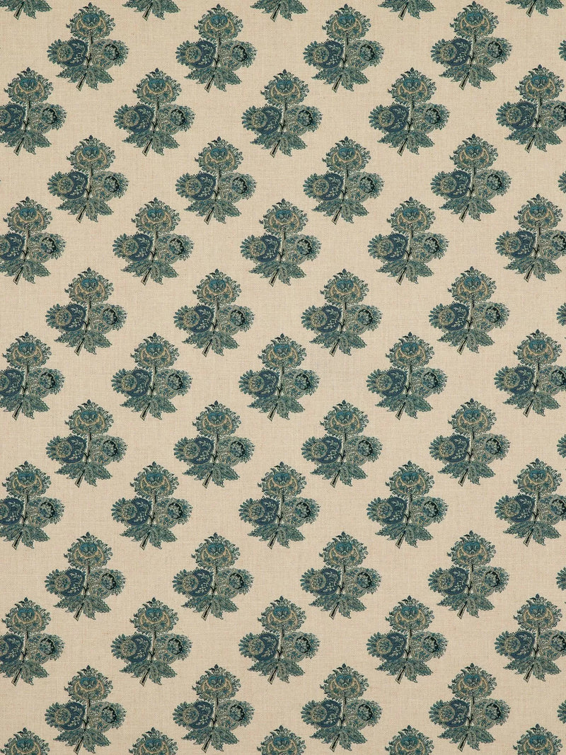 GP & J Baker Poppy Paisley furnishing fabric with trefoil pattern (British brand)