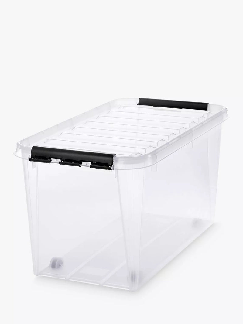 SmartStore plastic storage box 70L with lid, imported from the UK