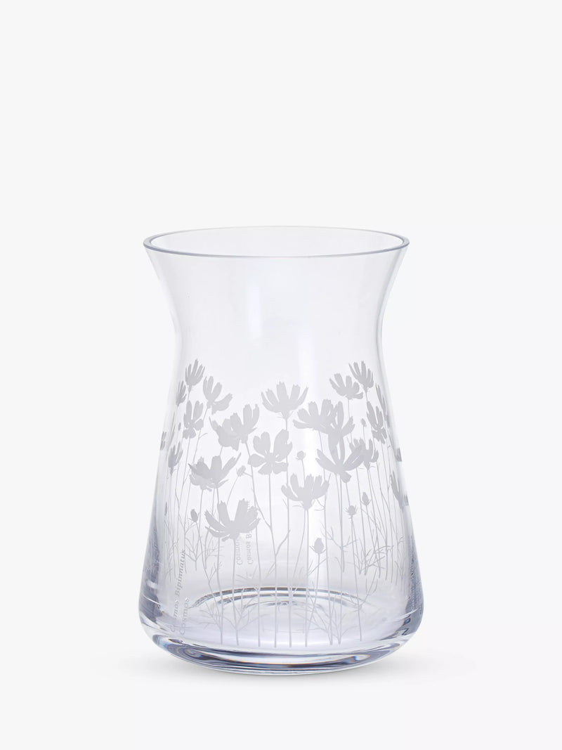 Dartington Crystal Bloom Cosmos clear vase H21cm - British product