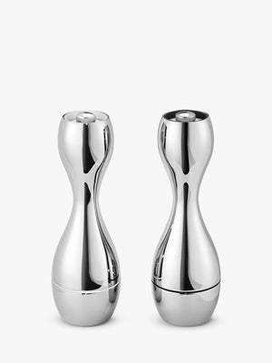 Salt and Pepper Grinders Set with Adjustable Grind and Mirror-Polished Finish