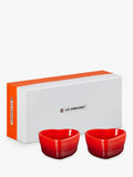 Le Creuset heart ramekins set of 2, red, imported from the UK