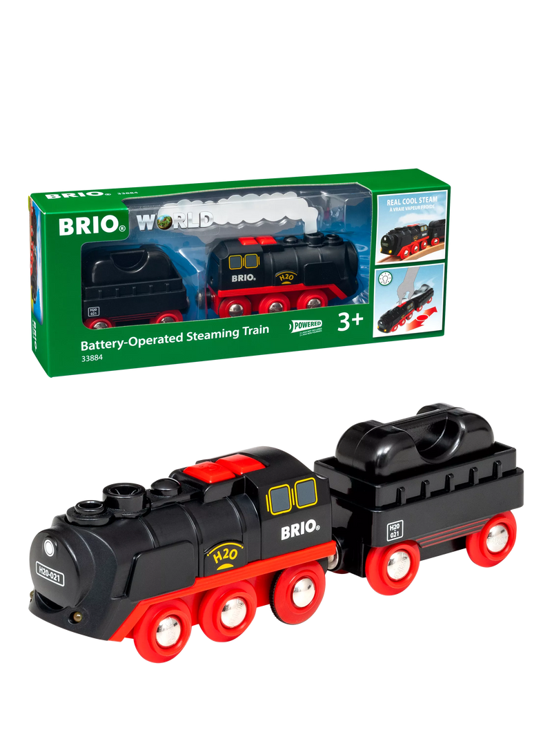 BRIO battery-operated steaming train toy (British brand)