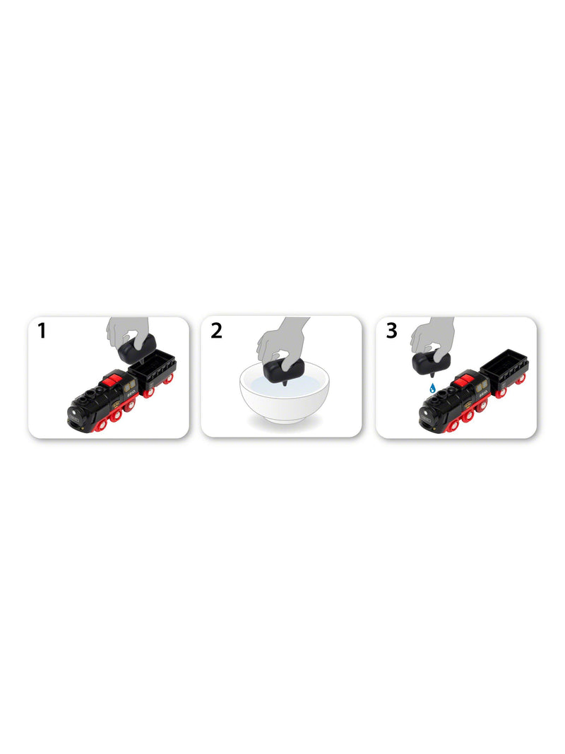 BRIO battery-operated steaming train toy (British brand)