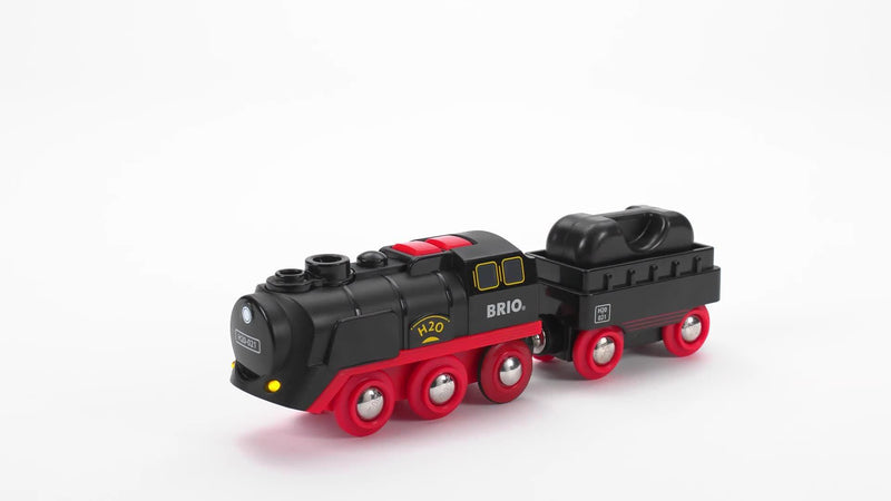BRIO battery-operated steaming train toy (British brand)