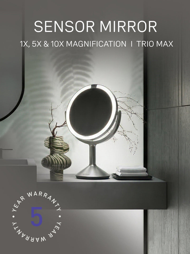 Simplehuman Sensor Trio Max mirror brushed stainless steel - British product
