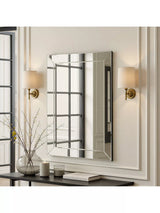 John Lewis Yearn Bevelled Mitre Glass Rectangular Frame Wall Mirror Clear/Black- Buy online at McGrocer