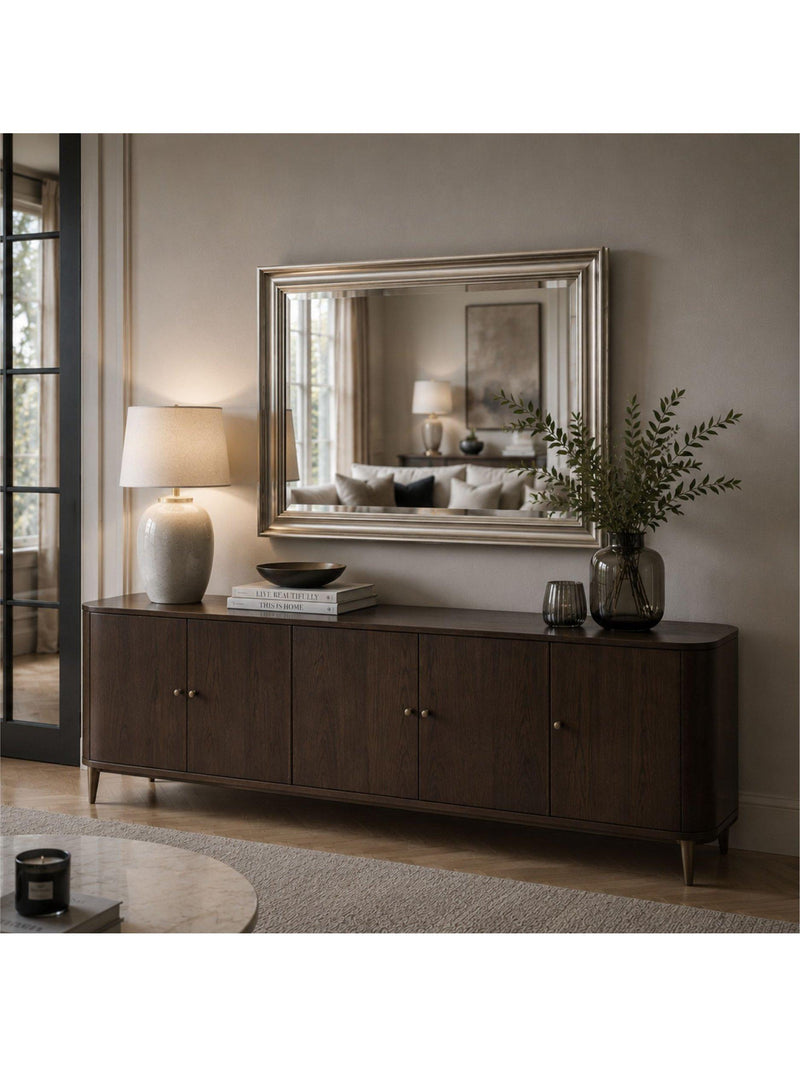 Yearn ribbed rectangular wall mirror 69x94cm (British brand)