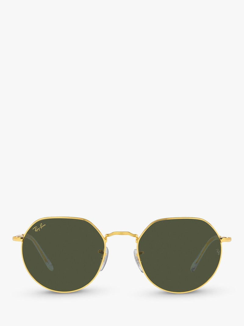 Ray-Ban Jack hexagonal sunglasses gold classic green, imported from the UK