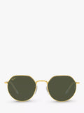 Ray-Ban Jack hexagonal sunglasses gold classic green, imported from the UK