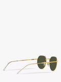 Ray-Ban Jack hexagonal sunglasses gold classic green, imported from the UK