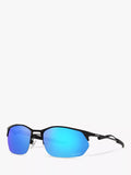 Oakley Wire Tap sunglasses satin black mirror blue, imported from the UK