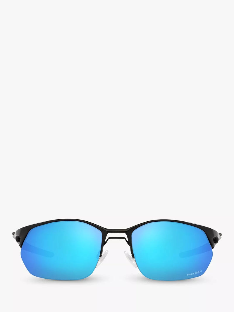 Oakley Wire Tap sunglasses satin black mirror blue, imported from the UK