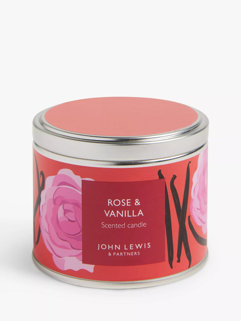 John Lewis scented candle Rose & Vanilla 225g, UK version