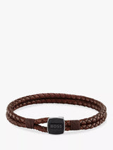 John Lewis BOSS Men's Braided Leather Bracelet- Buy online at McGrocer