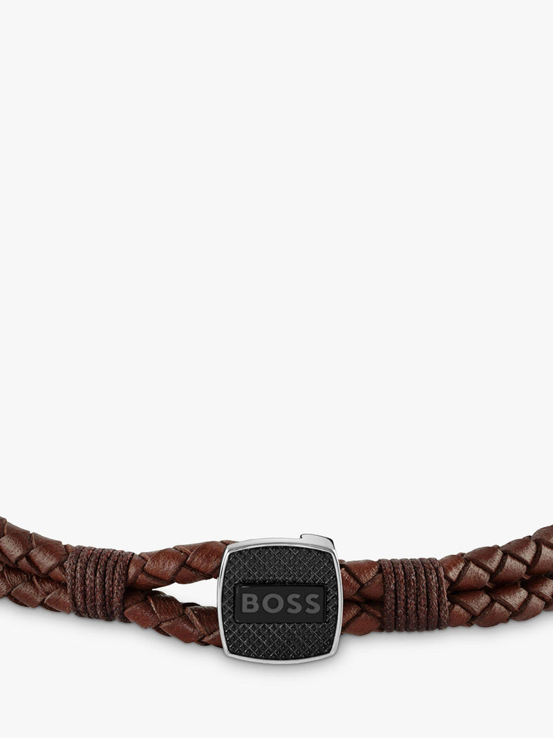 BOSS leather bracelet Seal collection 19cm, UK version