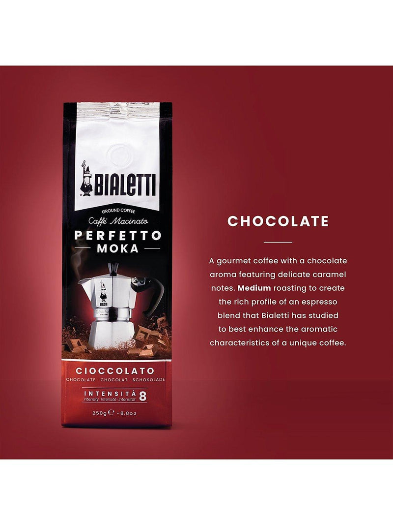 Bialetti Perfetto Moka Chocolate ground coffee 250g - British product