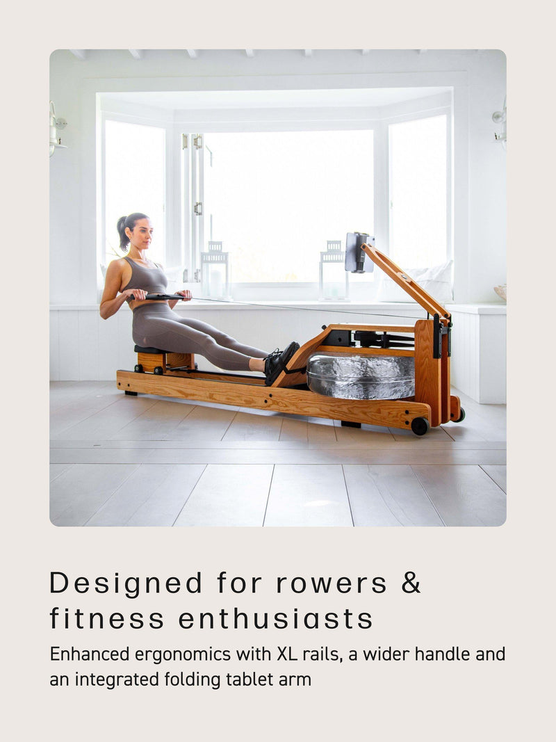 WaterRower Performance Ergometer rowing machine with water resistance and oak construction (British brand)