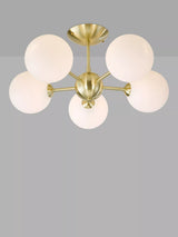 John Lewis John Lewis Satellite 5 Arm Semi Flush Ceiling Light, Satin Brass- Buy online at McGrocer