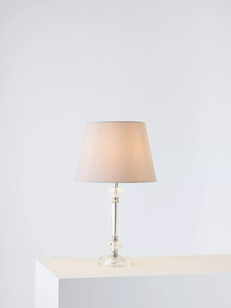 John Lewis crystal column table lamp clear large, imported from the UK