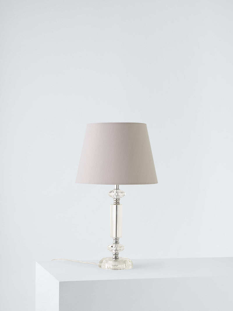 John Lewis crystal column table lamp clear large, imported from the UK