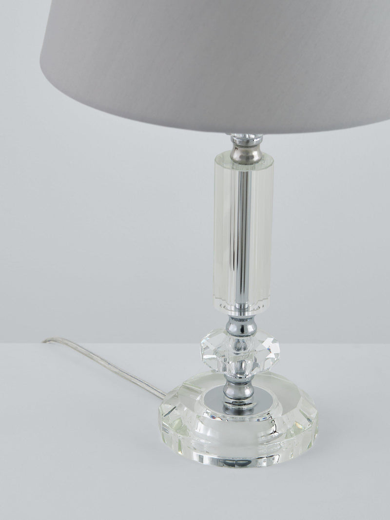 John Lewis crystal column table lamp clear large, imported from the UK