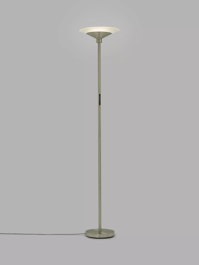 John Lewis torchiere LED floor lamp nickel finish, UK version