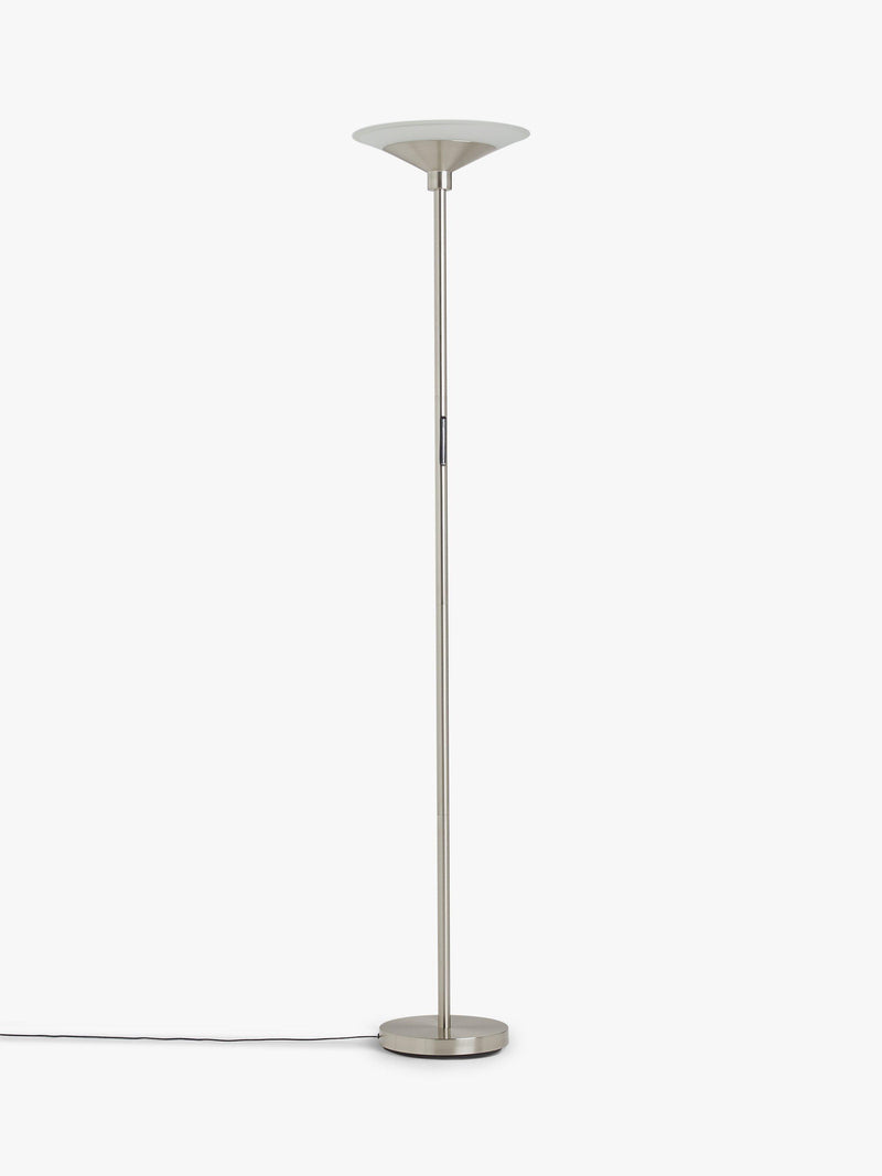 John Lewis torchiere LED floor lamp nickel finish, UK version