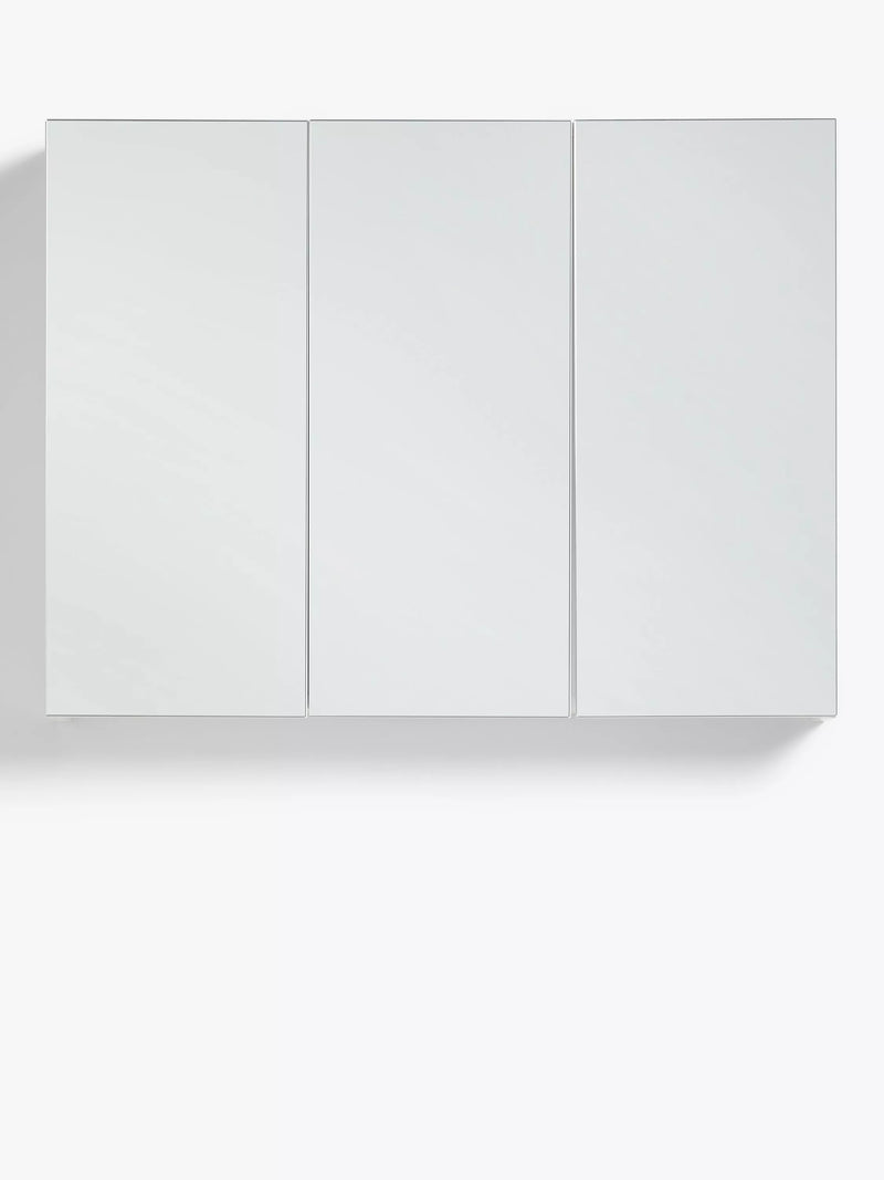 John Lewis triple mirrored white gloss bathroom cabinet, imported from the UK