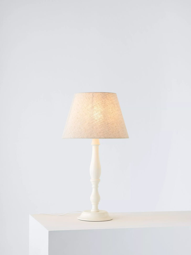 John Lewis candlestick table lamp white 46cm - British product