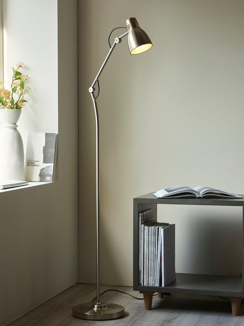 John Lewis Tony floor lamp adjustable head steel, UK version
