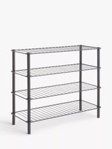 John Lewis John Lewis 4 Tier Metal Shoe Rack, Grey- Buy online at McGrocer