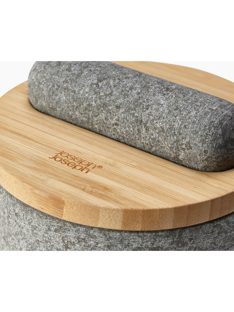 Joseph Joseph Dash granite pestle and mortar with bamboo lid, UK version